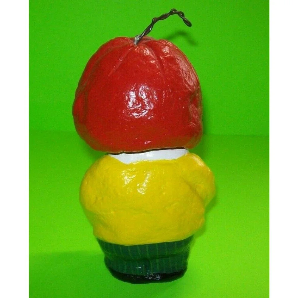 Halloween Bobble Head Nodder Weird Goblin Pumpkin Man Handmade Anthropomorphic